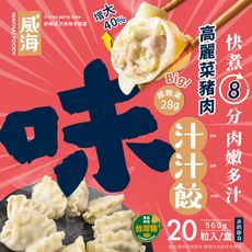 【威海Way Hai】28g超大顆 高麗菜豬肉水餃 鮮Ｑ手作汁汁餃 (20顆/560g/盒)