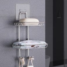 304不鏽鋼無痕雙層肥皂架 肥皂掛架 壁貼式肥皂架