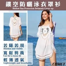 【COMET】歐美風太陽勾花鏤空防曬泳衣罩衫(薄外套 防曬外套/A3201)