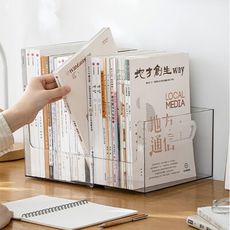 【COMET】透明伸縮書架(伸縮書立架 桌面書架 擋板收納置物架 固定書本立架/SD-3850)