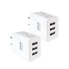 【NDr.AV】3.1A USB三孔極速充電器2入(全球通用usb 豆腐頭/USB-533)