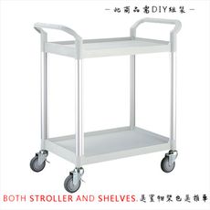 100%台灣製 標準型多功能二層工具餐車/置物架/手推車 RA-808E-3 (優雅白 )