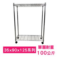 【我塑我形】90 x 35 x 125 cm 移動式萬用鐵力士鍍鉻二層收納架 鐵架 收納架 置物架