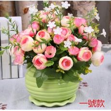 一件免運仿真花束 插花客廳臥室 餐桌 茶幾 擺假花藝裝飾絹花 套裝擺設 盆栽擺件