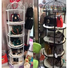 一件免運 服裝鞋店鋪展示架 擺放包包的架子 家用臥室落地式 收納架 置物架 飾品櫃
