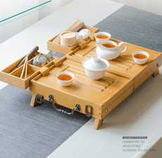 移動功夫茶具套裝戶外旅行茶具整套便攜式桌子一體折疊茶盤