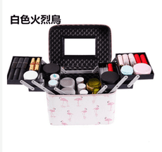 便攜化妝包 韓國 簡約多功能 少女手提收納盒品 大容量箱 多層網紅 口紅收納盒 收納 化妝品盒 雙層