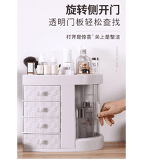 上收納 高顏值化妝品收納盒 防塵置物架 簡約梳妝台桌面整理盒 特大號透明收納 口紅護膚品置物