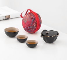 旅行茶具小套裝便攜式包單人迷你快客杯一壺兩杯戶外泡茶壺茶杯