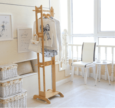 衣架 落地簡易家用衣服架 簡約現代楠竹創意挂衣架 臥室衣帽架