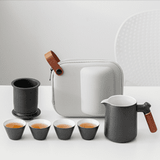 旅行功夫茶具套裝便攜式防燙快客杯一壺四杯戶外陶瓷泡茶壺