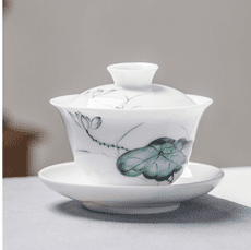 手繪功夫茶具套裝家用景德鎮辦公室陶瓷茶壺蓋碗茶杯荷花小清新