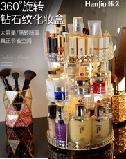 化妆品收纳盒旋转亚克力梳妆台整理桌面口红护肤刷置物架