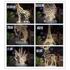北歐童話風 led立體小夜燈 可調節燈光 3d立體 壓克力小夜燈 檯燈 交換禮物 生日禮物 情人節