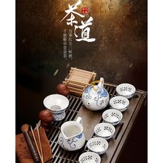 免運費瓷玲珑冰裂  功夫茶具  實木  排水  茶盤  小號茶台  辦公 家用套裝 小號實木排水儲水