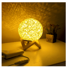 3D夜燈 新奇創意LED小夜燈臥室床頭USB插電藤球星空投影創意浪漫夢幻禮物