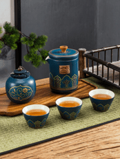 陶瓷便攜式旅行茶具禮盒單人套裝戶外快客杯一壺三四杯功夫泡茶壺