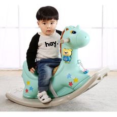 免運 兒童木馬 搖馬玩具 寶寶搖搖馬 塑料大號加厚嬰兒1-2周歲帶音樂馬車
