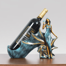 歐式紅酒架酒櫃裝飾品擺件海螺美女酒托創意禮物客廳葡萄酒瓶架子