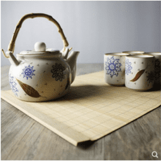 復古手繪茶具日式和風景德鎮茶具套裝家用陶瓷茶壺茶杯 送竹托盤