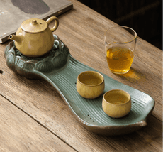 創意陶瓷蓮花小號幹泡盤蓄儲水泡茶台壺承迷你托盤功夫茶具道配件