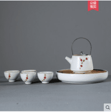 簡約陶瓷功夫旅行茶具套裝日式便攜快客杯壹壺四杯茶杯茶壺茶盤