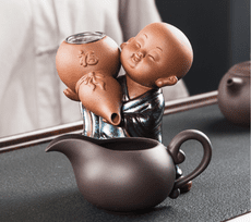 創意功夫茶具配件小和尚紫砂茶漏茶濾茶器陶瓷沙彌泡茶過濾網
