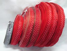 【整箱販售】節慶織帶38MM(1-1/2英吋寬、含鐵絲)/紅色/點點/灰色/聖誕/圖騰/特惠價/情人