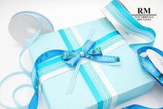 <特惠套組> 藍色叮叮噹聖誕套組 緞帶套組 禮盒包裝 蝴蝶結 手工材料