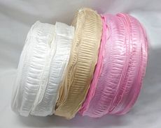 【整箱販售】節慶織帶63MM(2-1/2英吋寬、含鐵絲)/白色/黃色/粉色/素面/皺褶/特惠價/魚尾