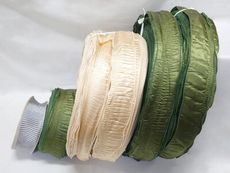 【整箱販售】節慶織帶63MM(2-1/2英吋寬、含鐵絲)/米色/軍綠色/素面/銀灰色/皺褶/特惠價/