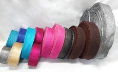 【整箱販售】節慶織帶63MM(2-1/2英吋寬、含鐵絲)/桃粉色/寶藍色/米黃色/灰色/素面/特惠價