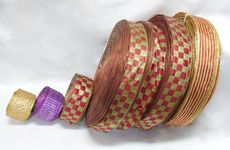 【整箱販售】節慶織帶63MM(2-1/2英吋寬、含鐵絲)/格子/紫色/金色/條紋/萬聖節/特惠價
