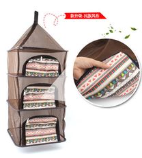 戶外折疊晾曬網/多功能四層收纳餐具網/水果蔬菜掛網(請選全家運送或貨運) 露營