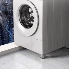 【挪威森林】減震防潮洗衣機增高腳墊-圓柱款(黑+三層灰4入)