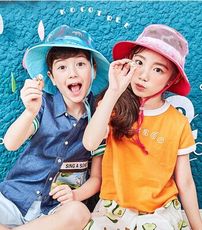 韓系滿版動物兒童遮陽漁夫帽-全網格透氣款