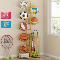 【居家家】簡易籃球收納架足球排球收納筐家用客廳室內兒童落地球類收納籃