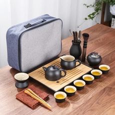 【居家家】旅行小茶具 15件套組 茶杯/茶盤/茶海 茶壺茶具泡茶壺 露營茶具