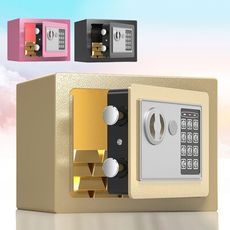 【居家家】家用小型保險櫃 新款雙門栓鋼板電子保險箱 投幣存錢罐 密碼鎖保管箱