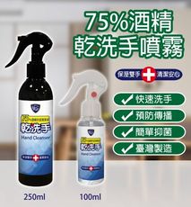 台灣製造75%酒精乾洗手噴霧隨身噴瓶100ML