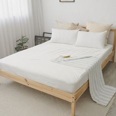 100%防水科技防蹣3.5尺單人床包式針織保潔墊+枕套二件組｜小日常寢居