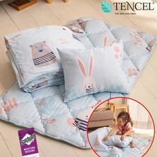 M.I.T天絲兒童三件組 TENCEL 3M吸濕排汗技術 鋪棉睡墊+涼被+童枕 兒童睡袋(多款任選)