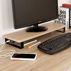 YoStyle 附USB插座螢幕增高置物架(二色) 桌上架 營幕架