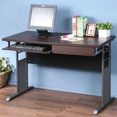 YoStyle 巧思辦公桌 加厚桌面120cm(附鍵盤、抽屜) 工作桌 書桌 電腦桌