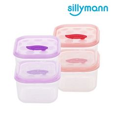 【韓國sillymann】 100%鉑金副食品保鮮盒(180ml)-2入裝矽膠