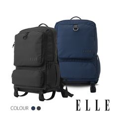 ELLE 都市再生系列-輕量多格層機能筆電後背包-EL83936