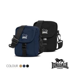 【LONSDALE 英國小獅】多卡層尼龍斜背迷你包 LD1181
