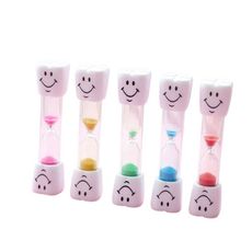 沙漏計時 刷牙計時沙漏 微笑造型沙漏 沙漏 時間 兒童刷牙沙漏 三分鐘(顏色隨機出貨)