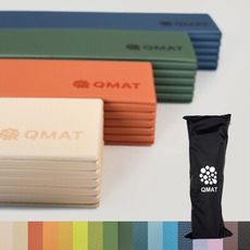 【QMAT】 6mm折疊瑜珈墊-24色可選+拉鍊收納背袋 雙面皆止滑 台灣製