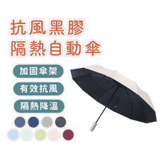 德國12骨自動傘 摺疊傘 加大傘面 抗UV黑膠傘 莫蘭迪色 遮陽傘 晴雨傘
